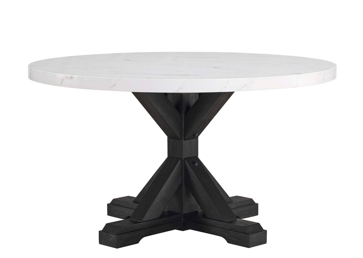 Vance Round Dining Set - Faux Marble Table | Ocean Furniture Tampa