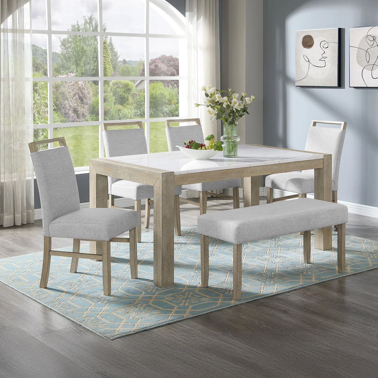 Dune Dining Group - Genuine Marble Top | Ocean Furniture Tampa