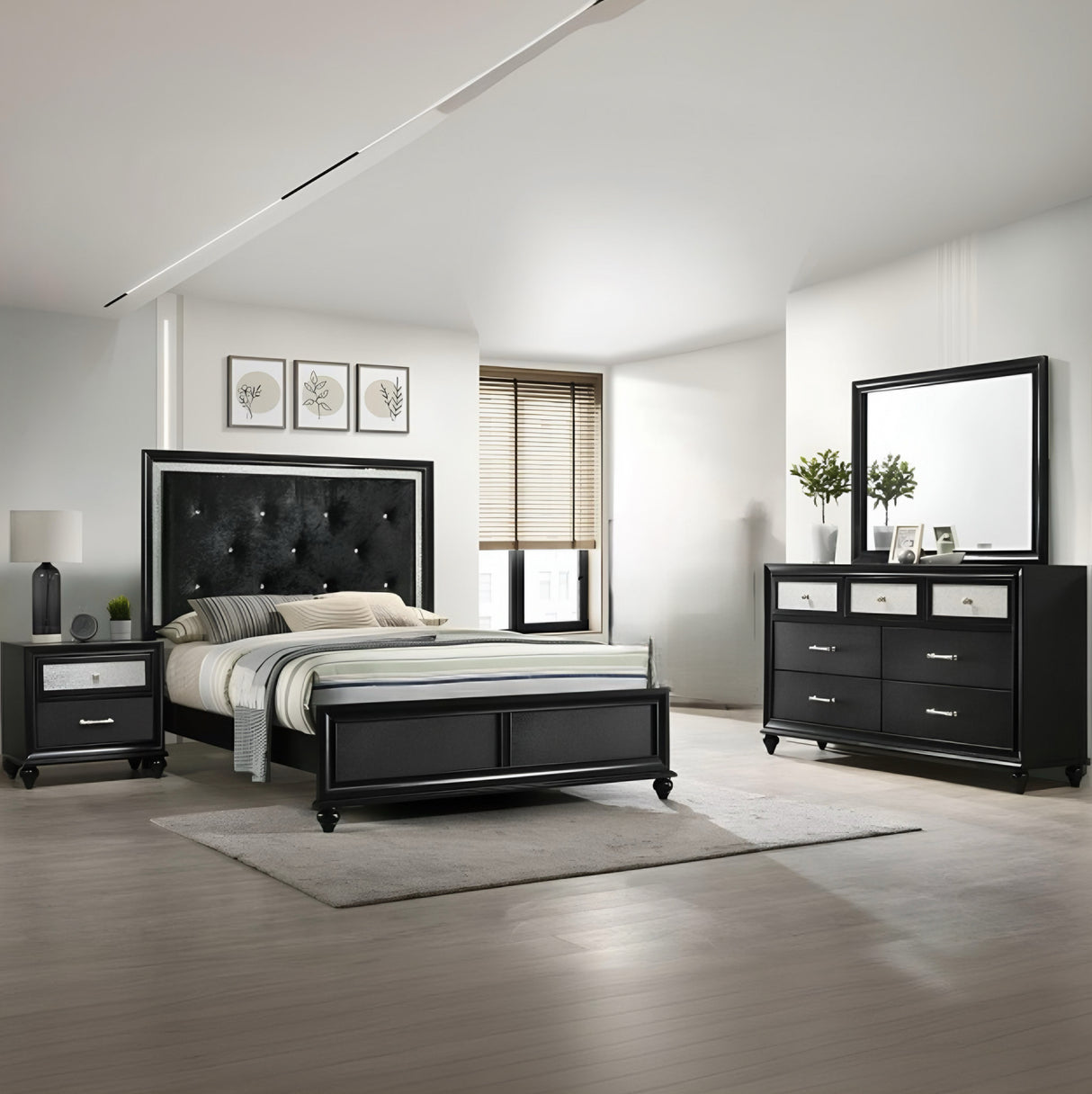 Lila 4-Piece Bedroom Set - Black - Ocean Furniture Tampa