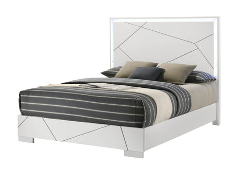 Ayla Modern White Bedroom Set with LED | Ocean Furniture Tampa