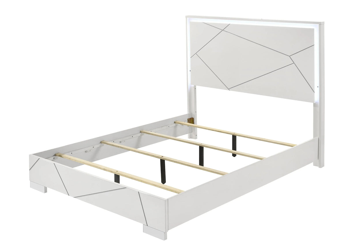 Ayla Modern White Bedroom Set with LED | Ocean Furniture Tampa