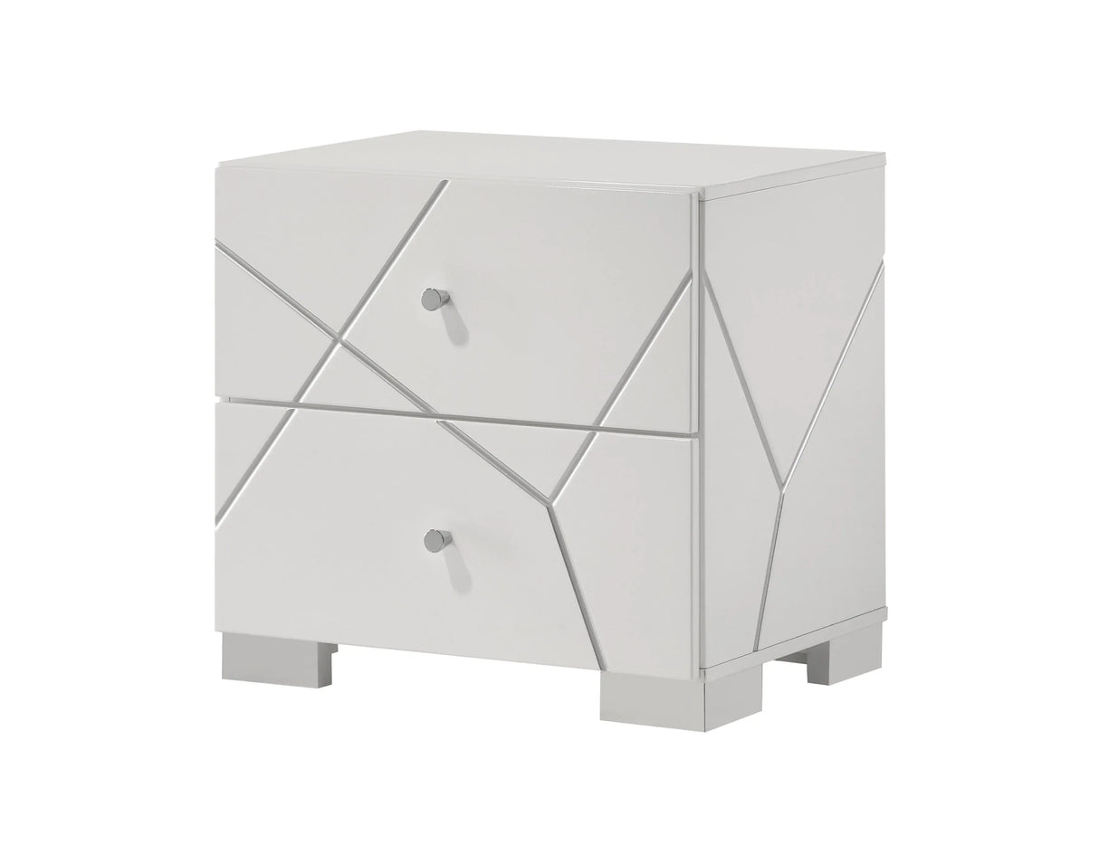 Ayla Modern White Bedroom Set with LED | Ocean Furniture Tampa