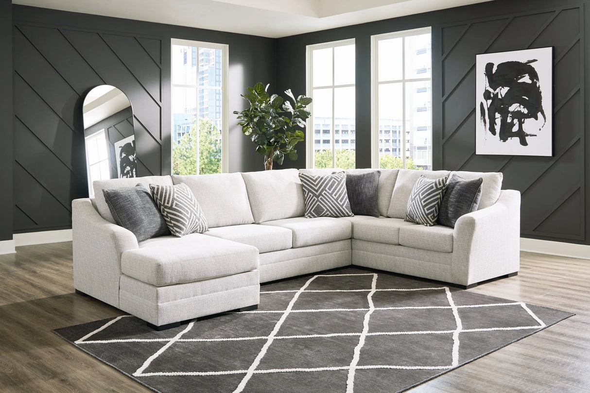 Koralynn 3-Piece Sectional with Chaise - Performance Fabric | Furniture Store