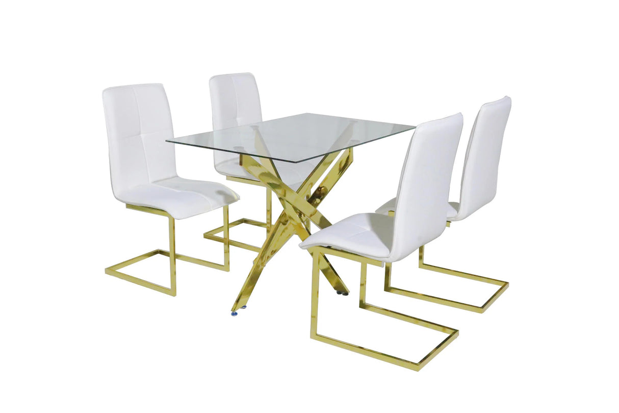 Modern Glass Dining Set White Black | Tampa, Orlando & Fort Myers Store | $999