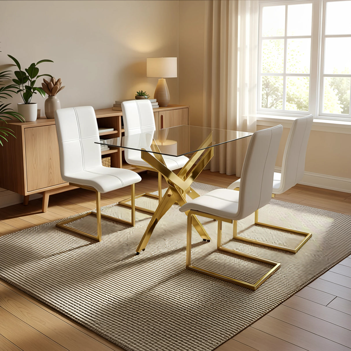 Modern Glass Dining Set White Black | Tampa, Orlando & Fort Myers Store | $999