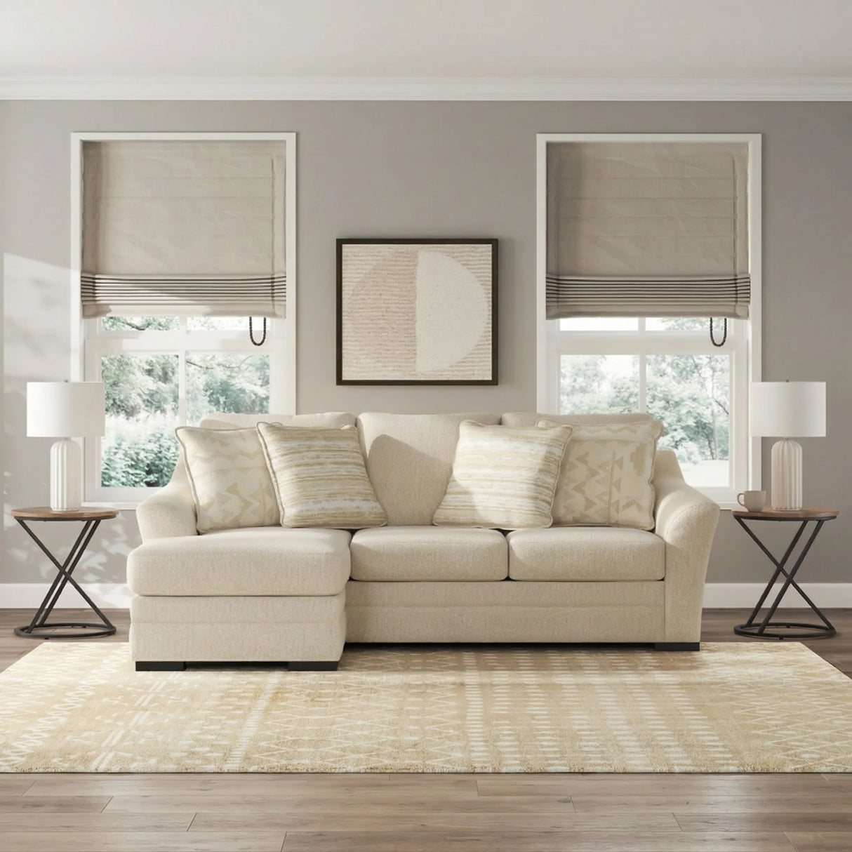 Lango Queen Sofa Sleeper Chaise in Jute | Tampa, Orlando & Fort Myers