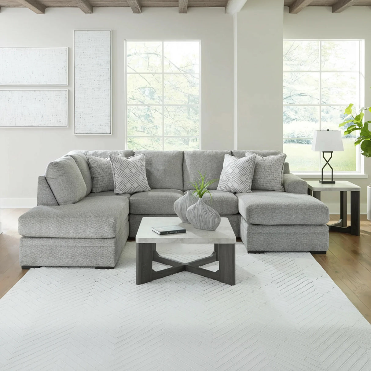Casselbury 2-Piece Sectional with Chaise - Modern Gray | Ocean Furniture Tampa