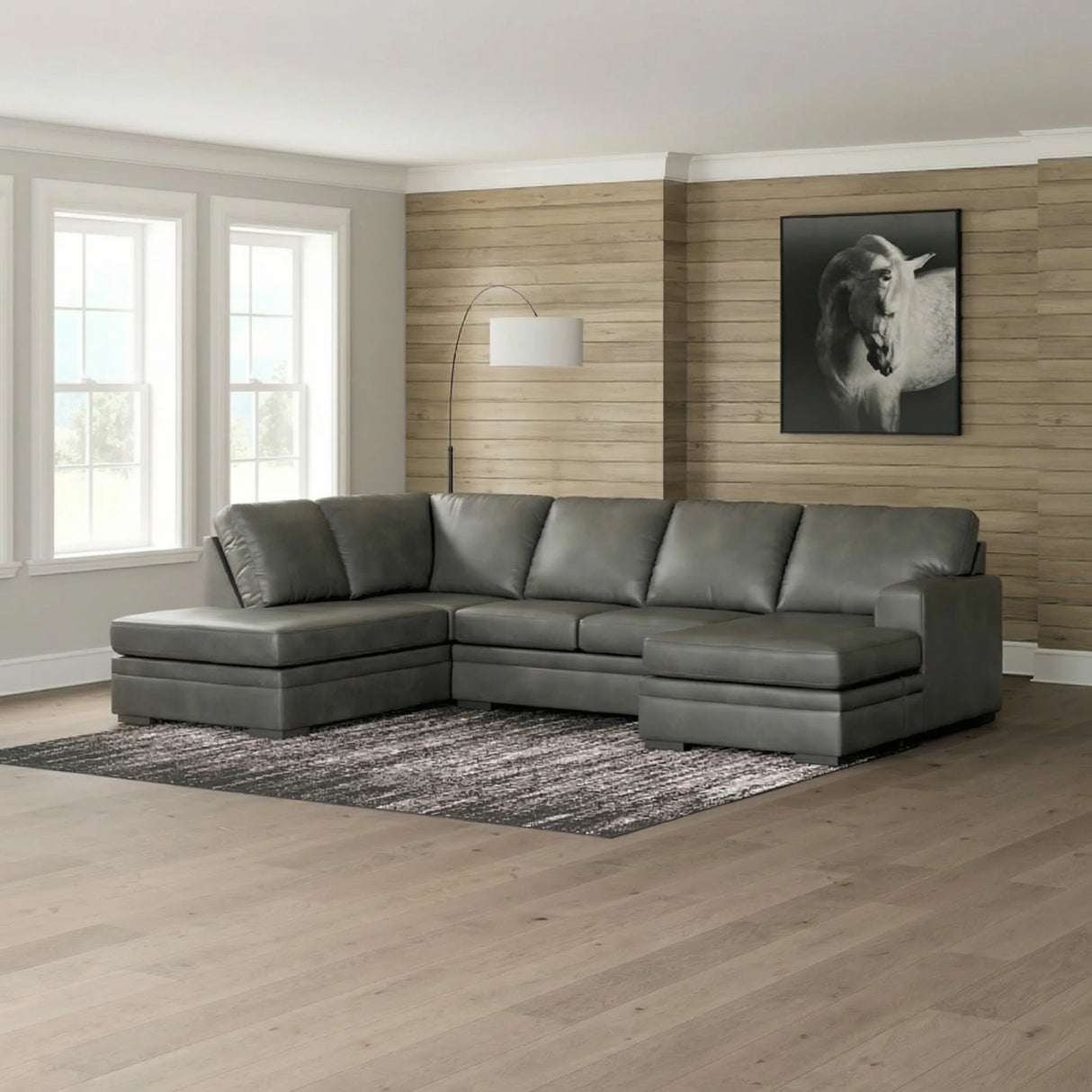 Lofton-Pike Double Chaise Sectional in Shadow | Tampa, Orlando & Fort Myers