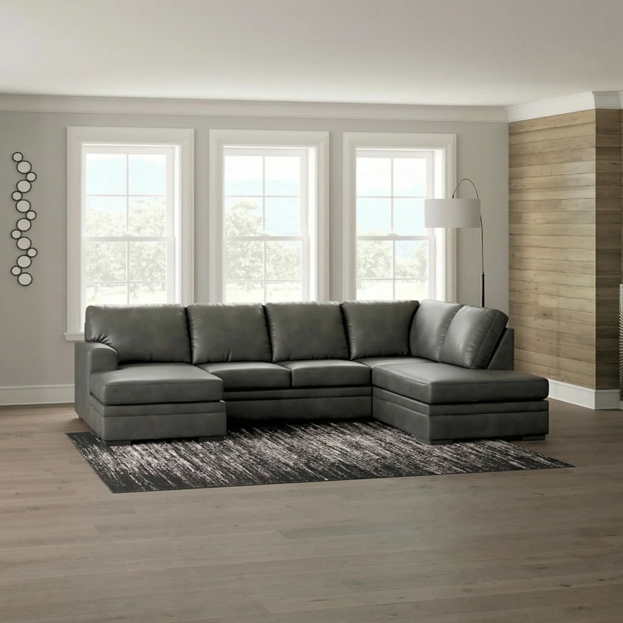 Lofton-Pike Double Chaise Sectional in Shadow | Tampa, Orlando & Fort Myers