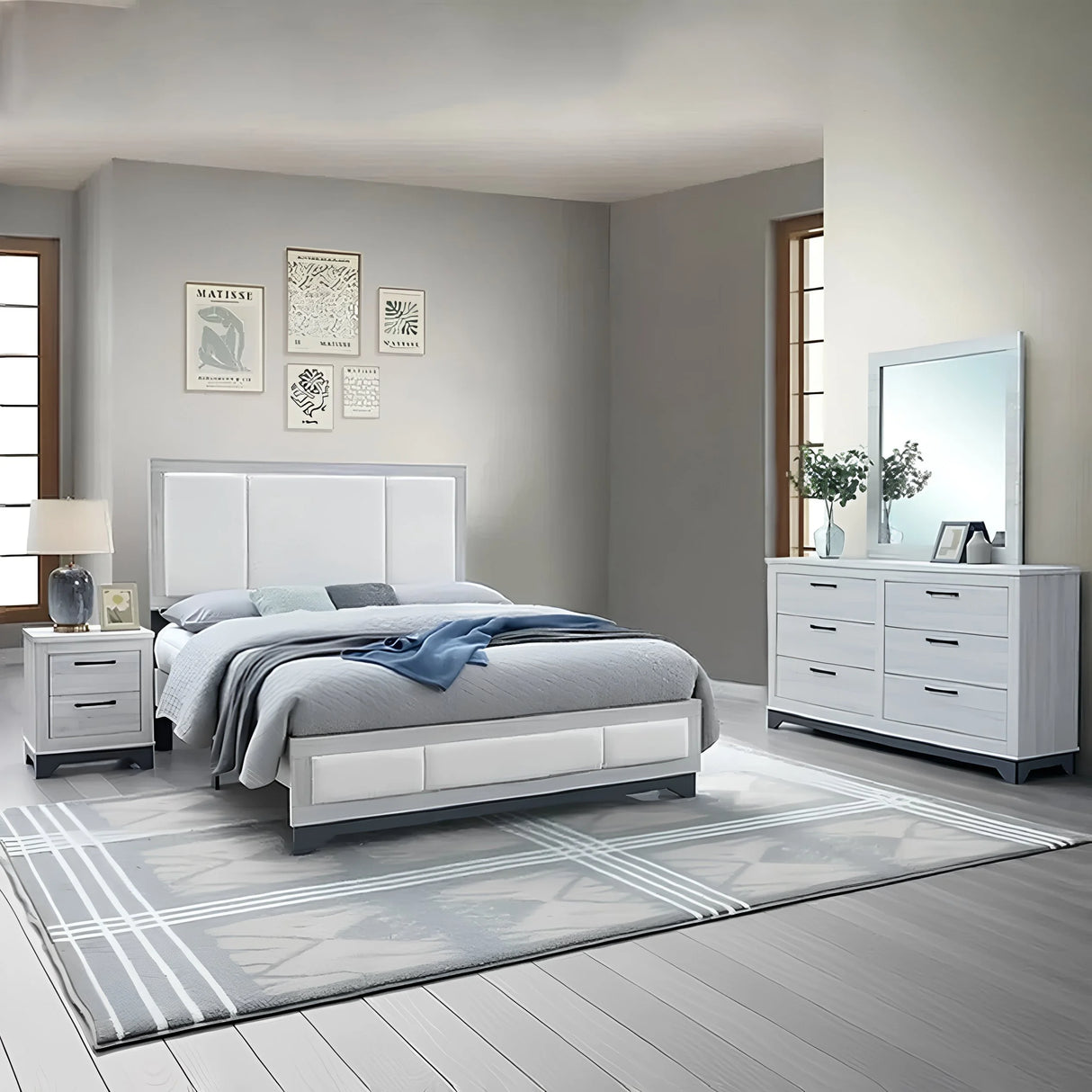 Ludlow Modern 4-Piece Queen Bedroom Set with Ample Storage