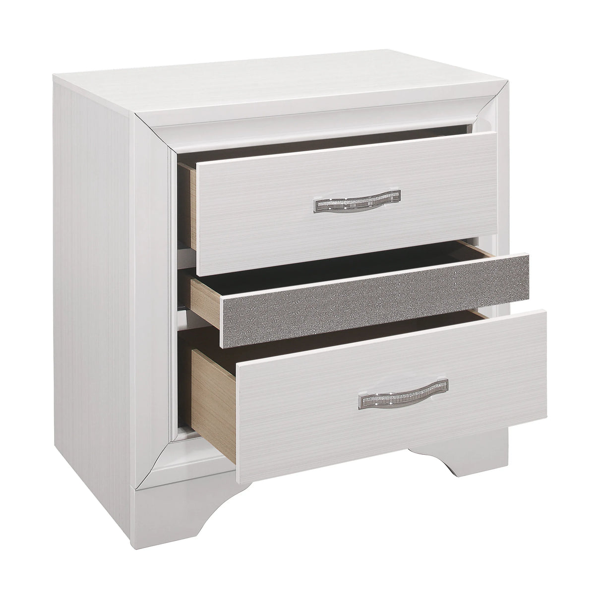Luster White Bedroom Set - Modern Glam | Ocean Furniture