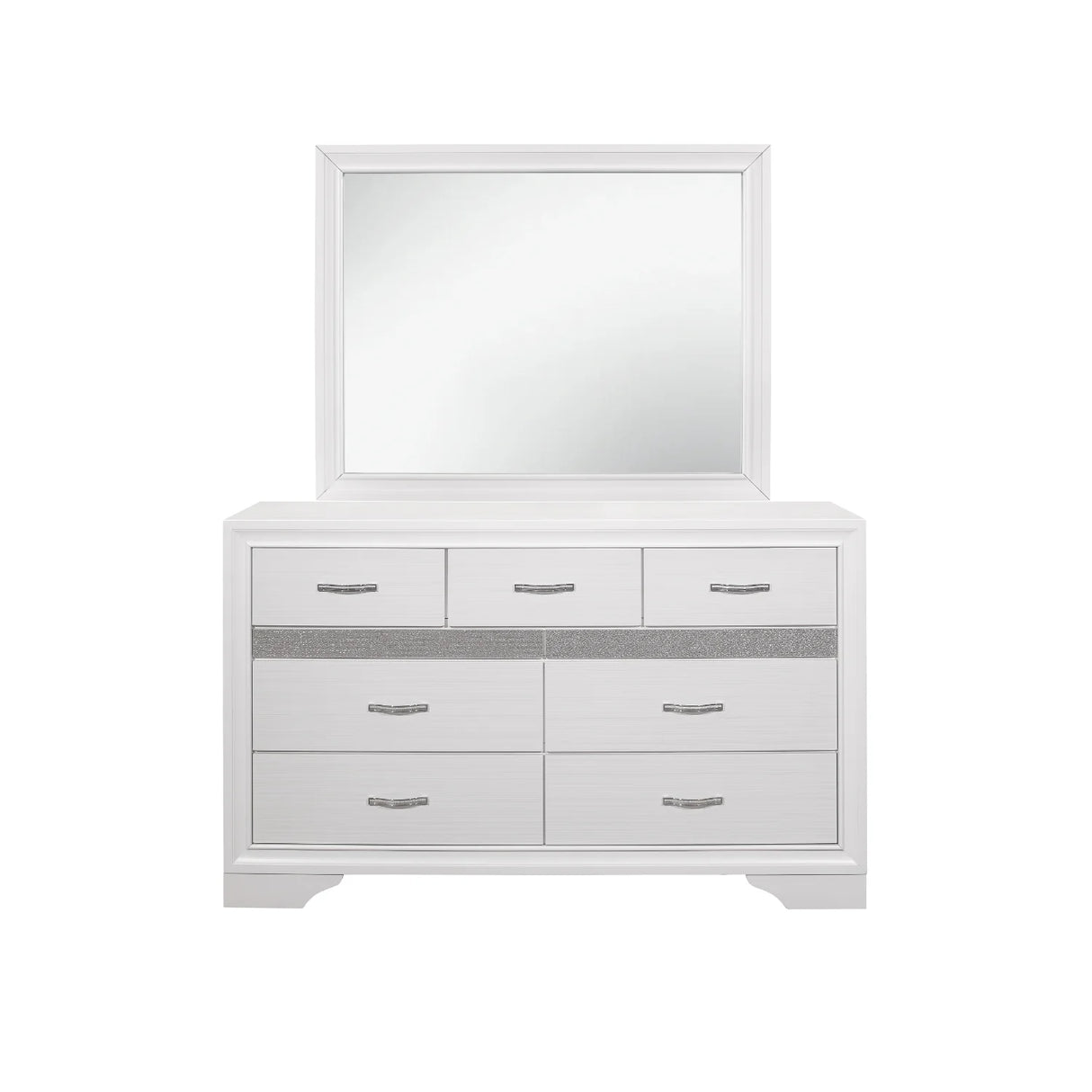 Luster White Bedroom Set - Modern Glam | Ocean Furniture