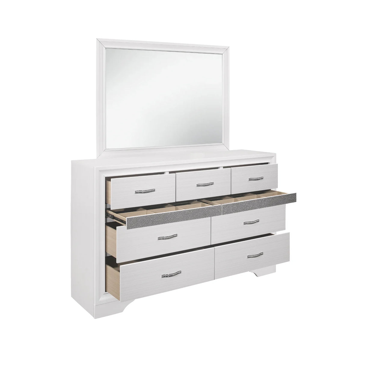 Luster White Bedroom Set - Modern Glam | Ocean Furniture