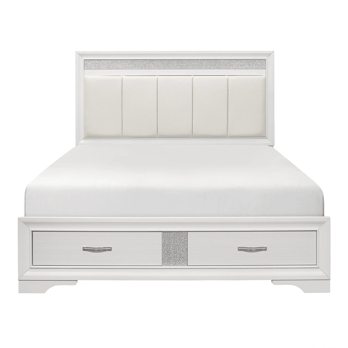Luster White Bedroom Set - Modern Glam | Ocean Furniture