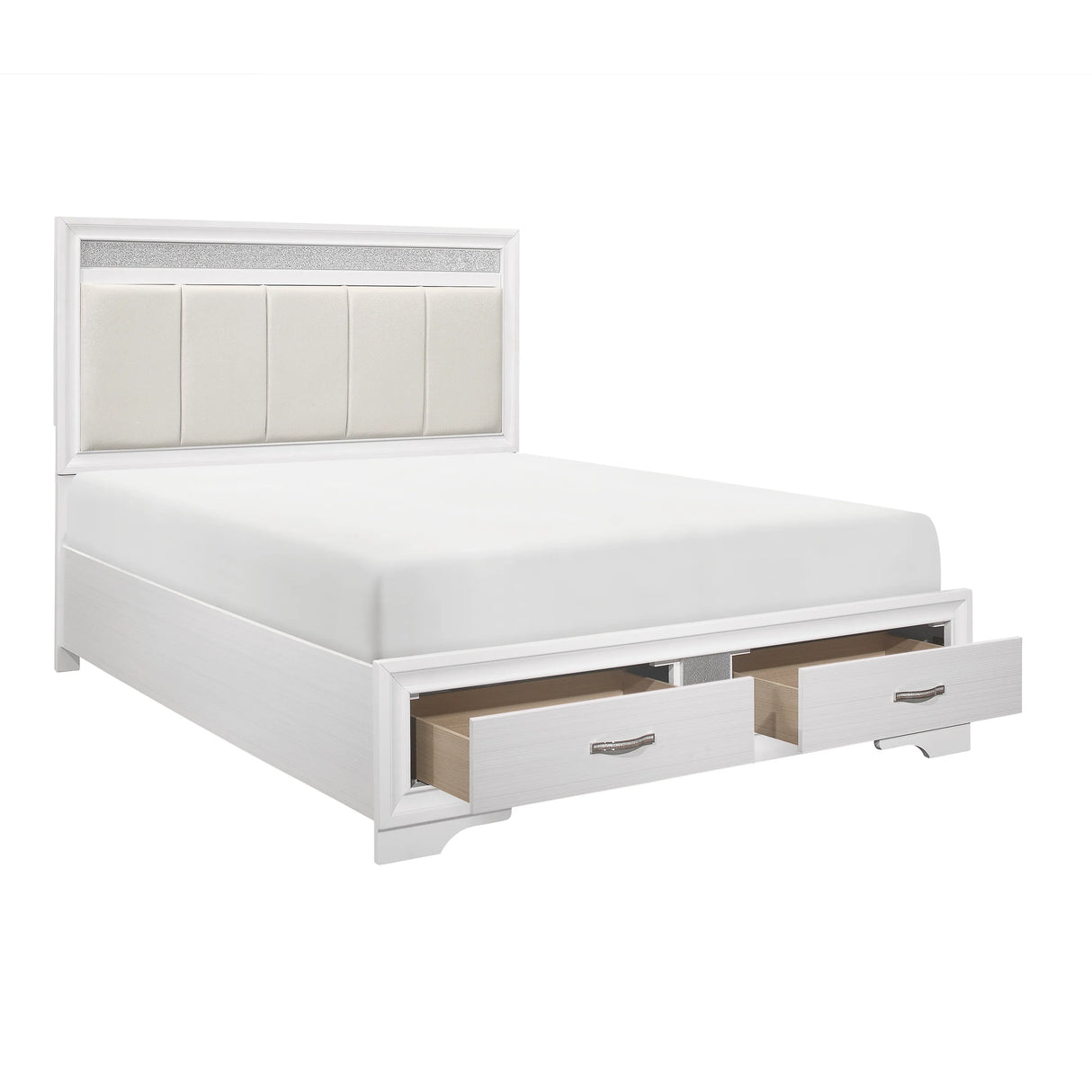 Luster White Bedroom Set - Modern Glam | Ocean Furniture