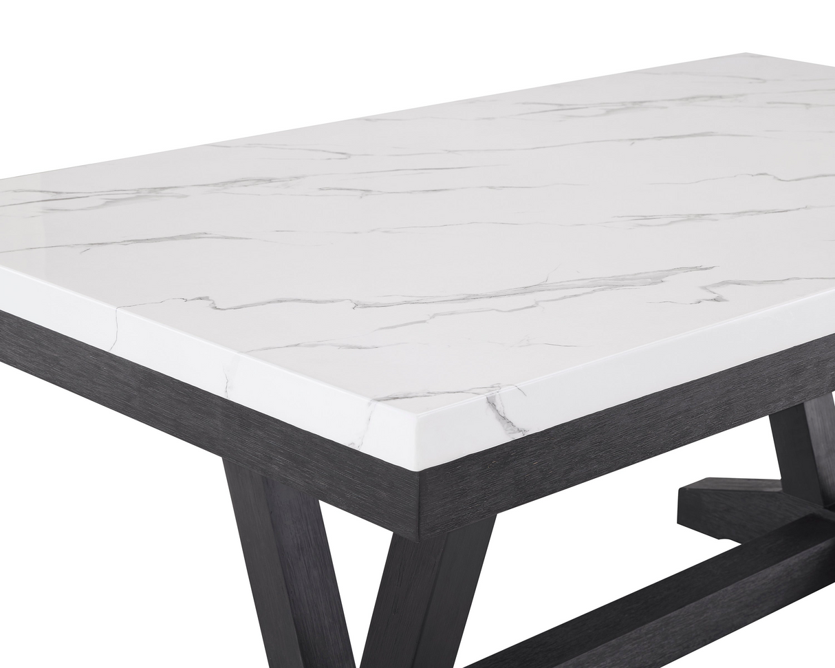 Vance Faux Marble Dining Set with Bench - Ocean Furniture Tampa