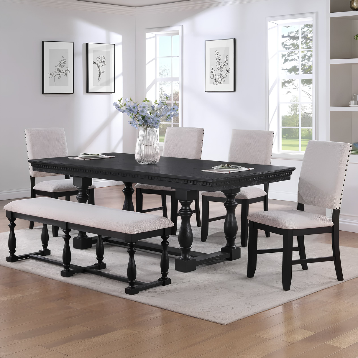 Regent Dining Group 6-Piece - Charcoal Finish | Ocean Furniture Tampa