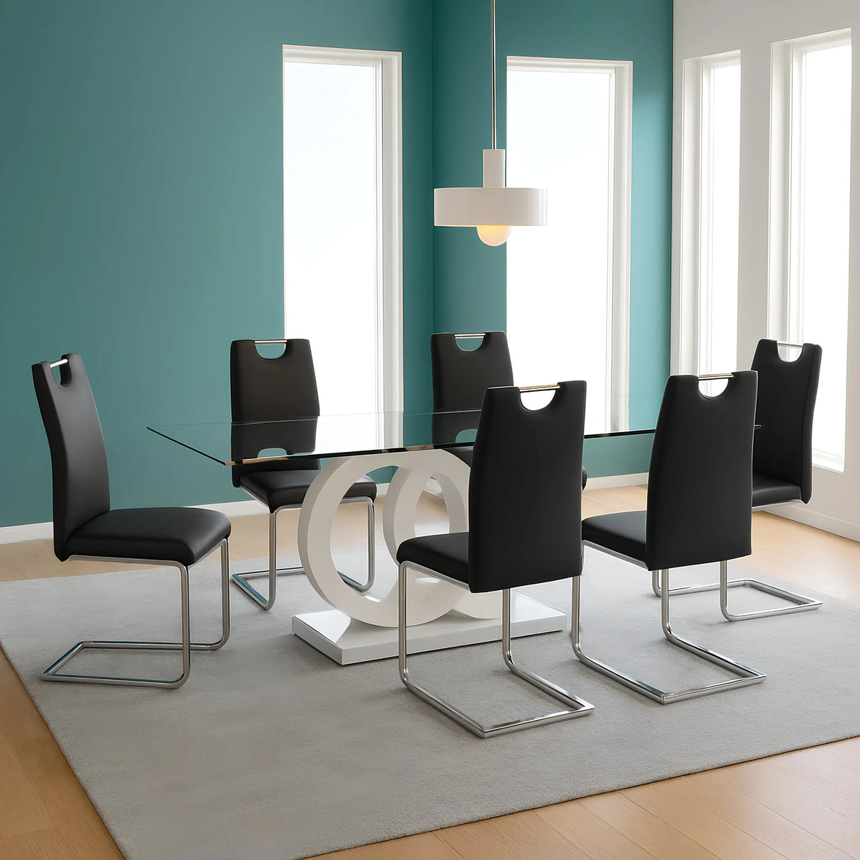 Brunella Modern Glass Dining Set | Tampa, Orlando & Fort Myers | From $999