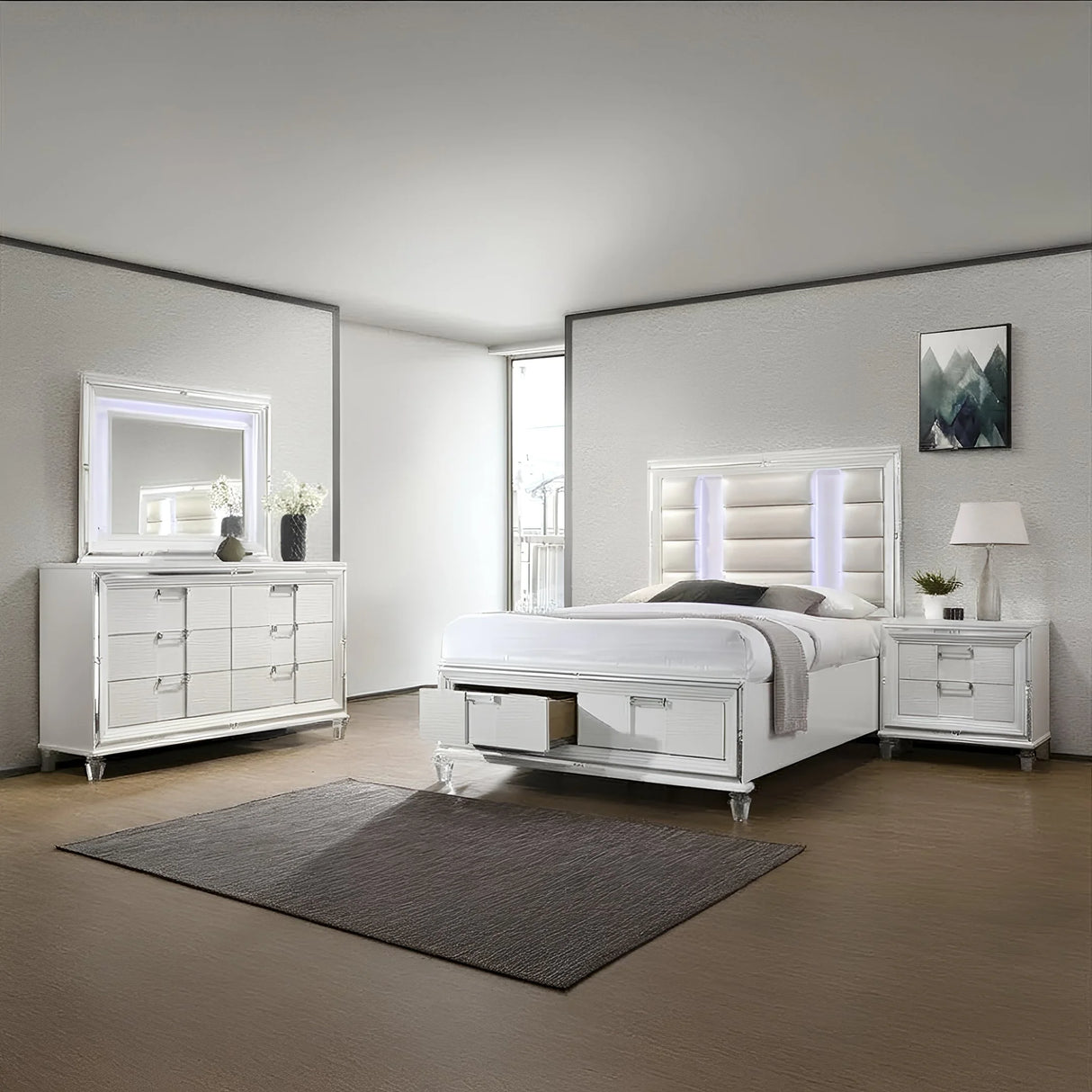 Gina Modern Storage Bedroom Set | Tampa, Orlando & Fort Myers Store | From $1,799