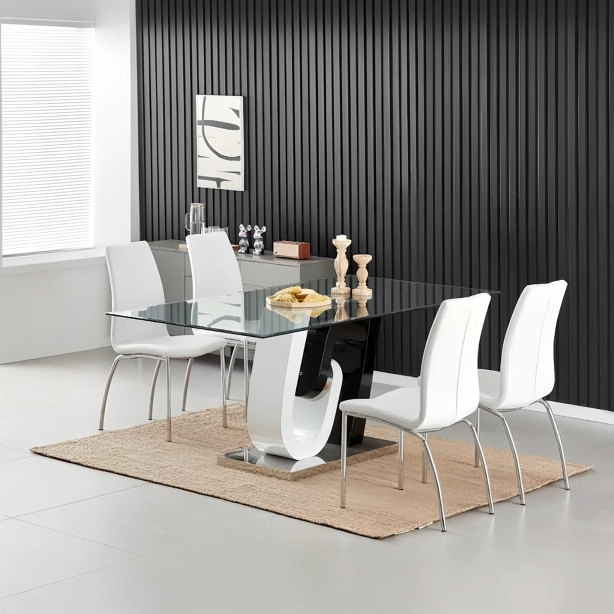 Aura Modern Dining Set in Black or White | Tampa, Orlando & Fort Myers Store | From $999