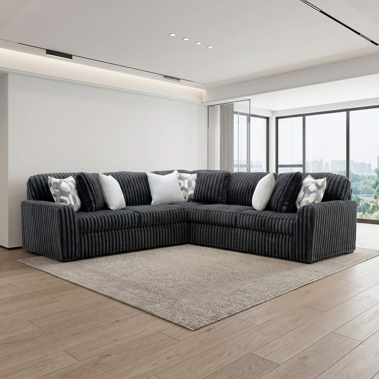 Midnight-Madness Corduroy Sectional Set | Tampa, Orlando & Fort Myers | From $1,199