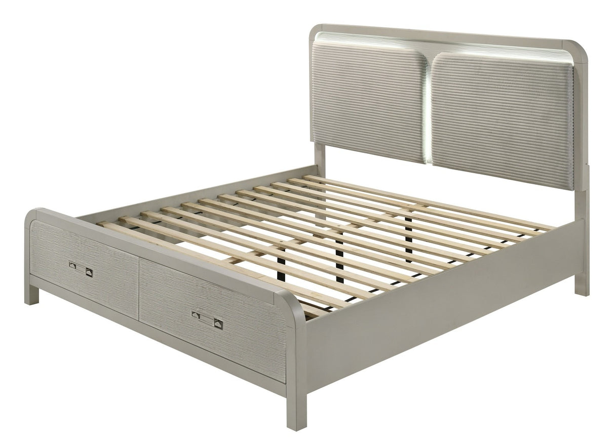 Aria Modern LED Bedroom Set in Beige | Tampa, Orlando & Fort Myers
