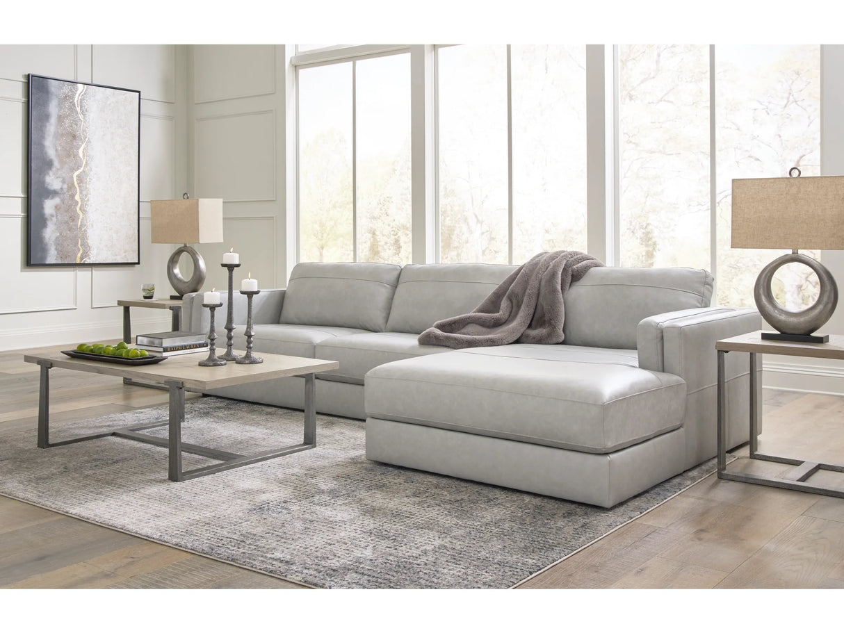 Amiata Leather Sectional with Chaise - Furniture Store