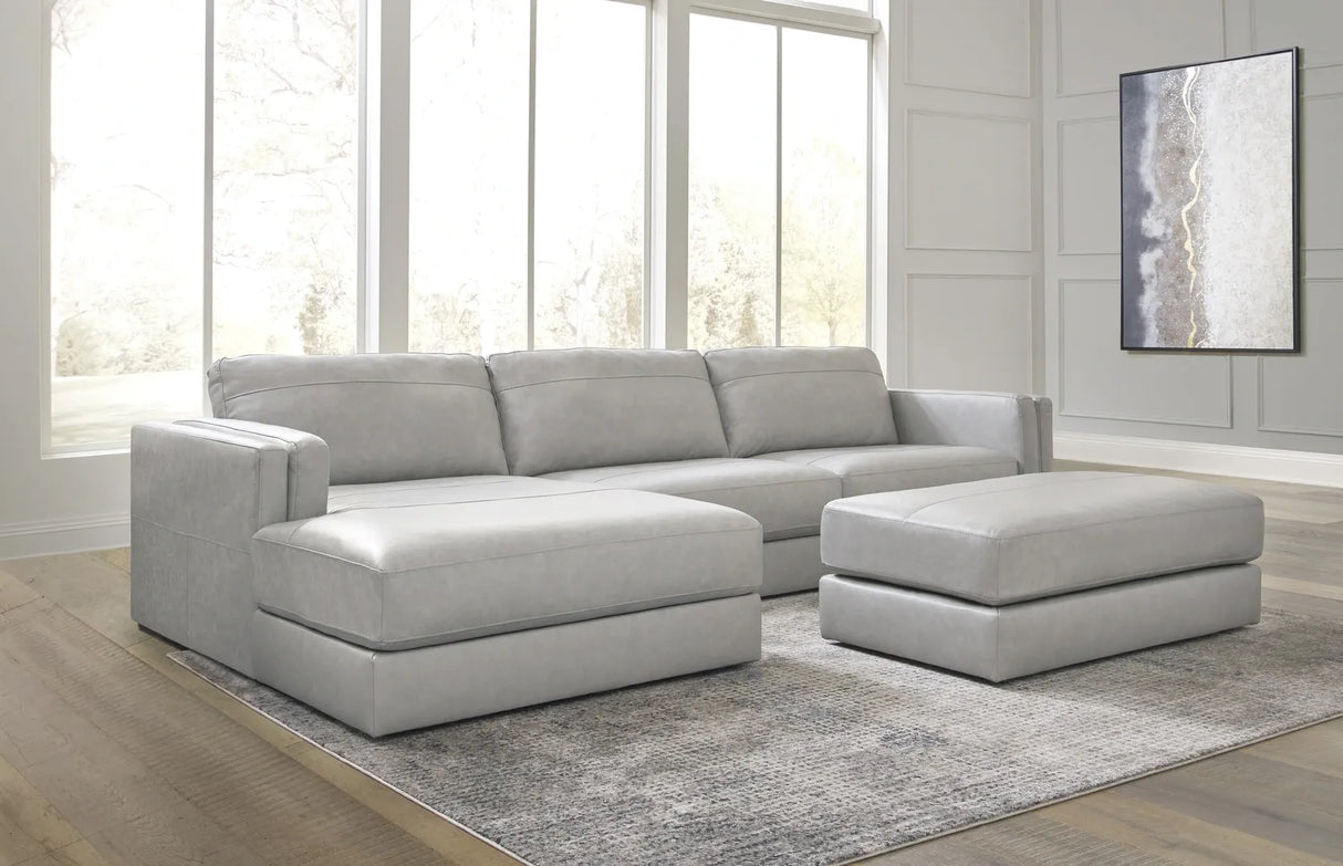 Amiata Leather Sectional with Chaise - Furniture Store