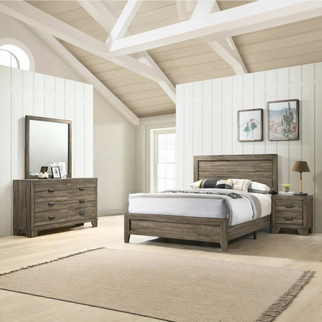Millie Bedroom Set - Brown Cherry & Grey | Ocean Furniture Tampa