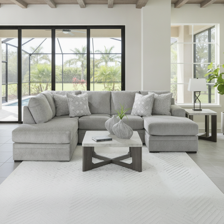 Seccional Casselbury Gris Moderno: Estilo Florida en Orlando y Kissimmee | Ocean Furniture
