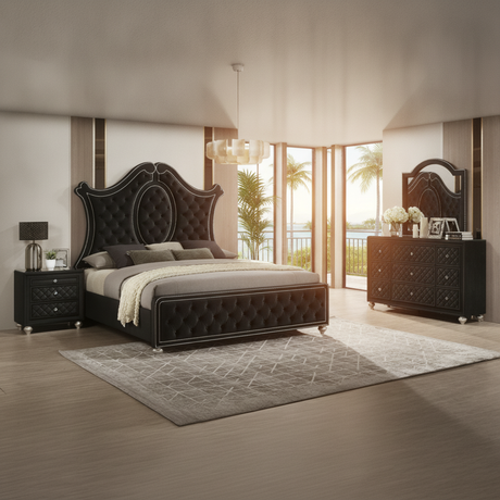 Juego de Dormitorio Cameo Black Panel Fort Myers: Muebles Modernos para el Estilo de Vida de Florida