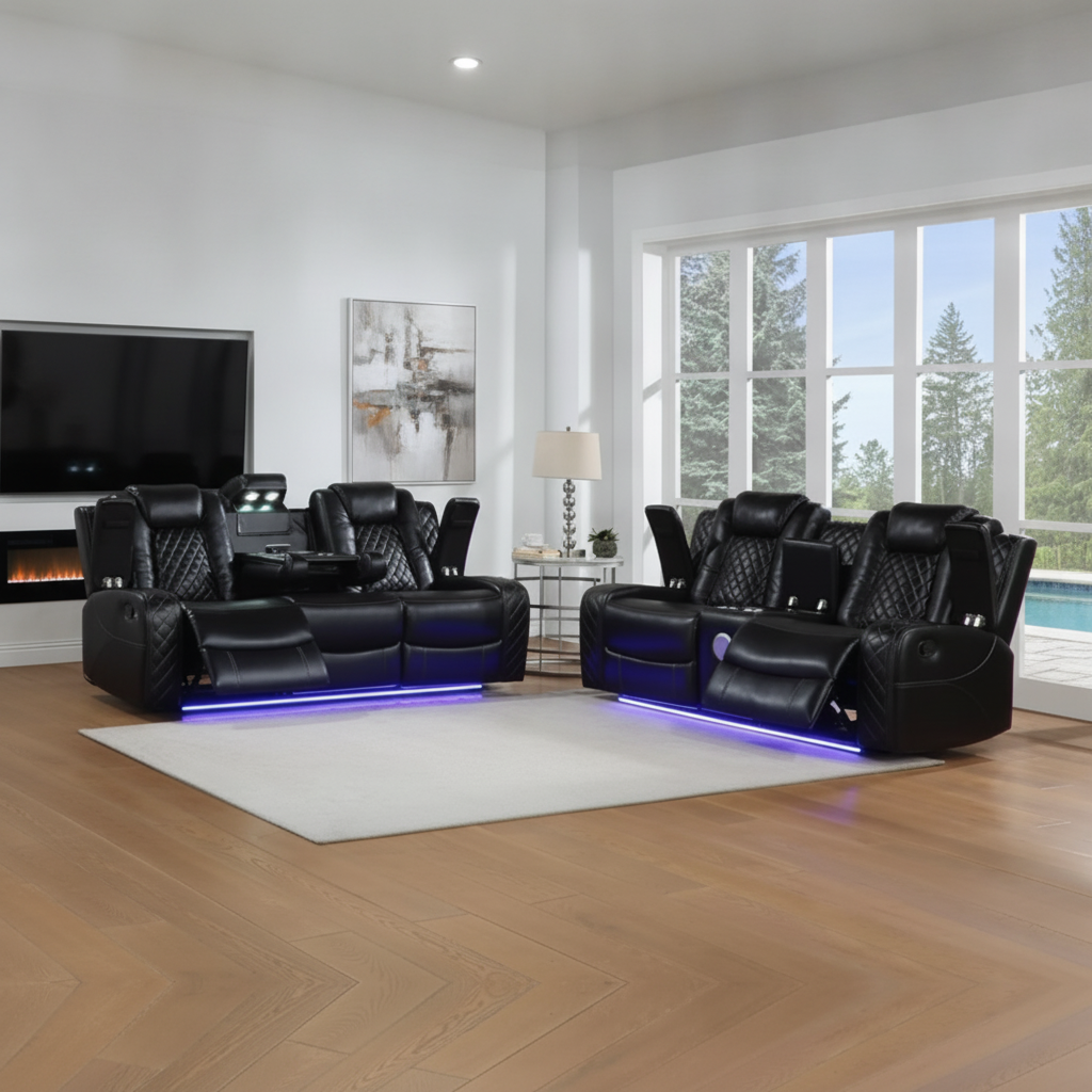 Lexx Reclining Sofa & Loveseat: Modern Comfort for Orlando & Kissimmee Homes