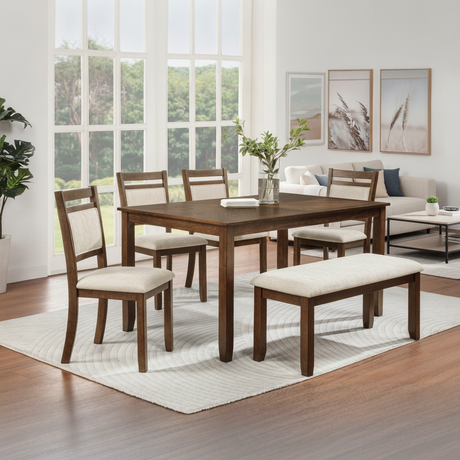 Avasa 6-Piece Wood Dining Set: Elegancia y Oferta en Ocean Furniture Tampa