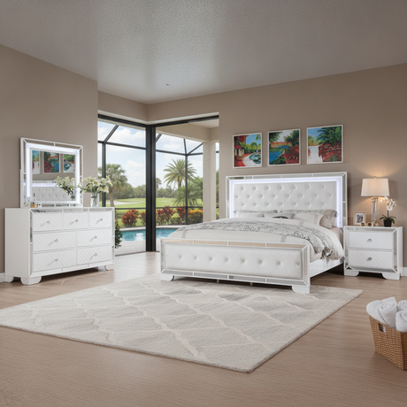 Demi Modern LED Bedroom Set Orlando: Coastal Luxury for Your Florida Home | Ocean Furniture