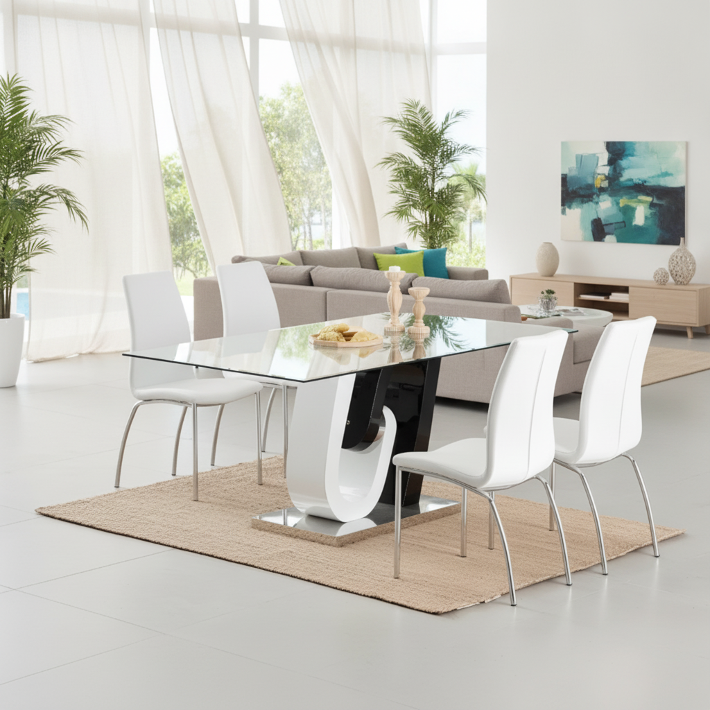 Aura Modern Dining Set: Estilo y Funcionalidad para su Hogar en Tampa | Ocean Furniture