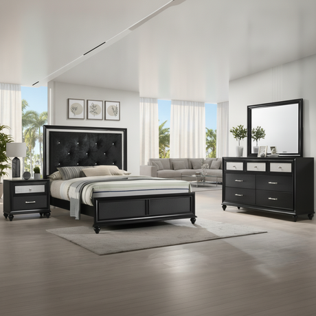 Juego de Dormitorio Lila Negro 4 Piezas Tampa | Ocean Furniture | Financiamiento Flexible