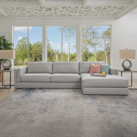 Seccional de Cuero Amiata con Chaise Glacier | Ocean Furniture Orlando/Kissimmee