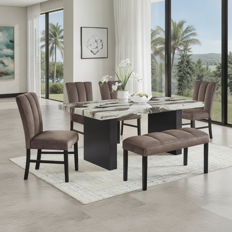 Vega Faux Marble Dining Set Fort Myers: Style for Florida Living | Ocean Furniture