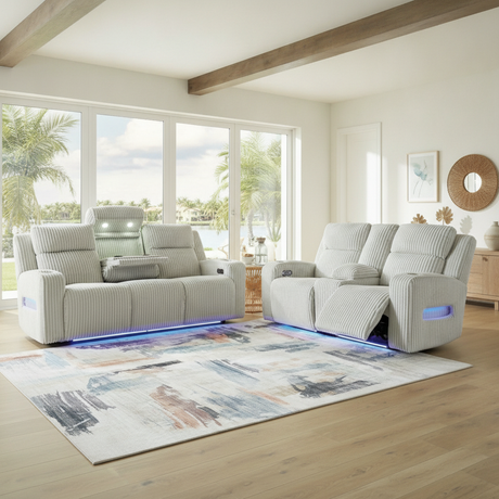 Seccional Forest Lake Power Reclining: El Centro de Entretenimiento Perfecto para Fort Myers, FL | Ocean Furniture