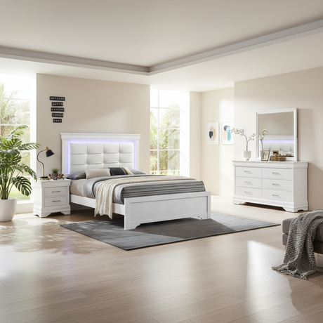 Juego de Dormitorio Perla 4 Piezas Tampa: Estilo y Ahorro
