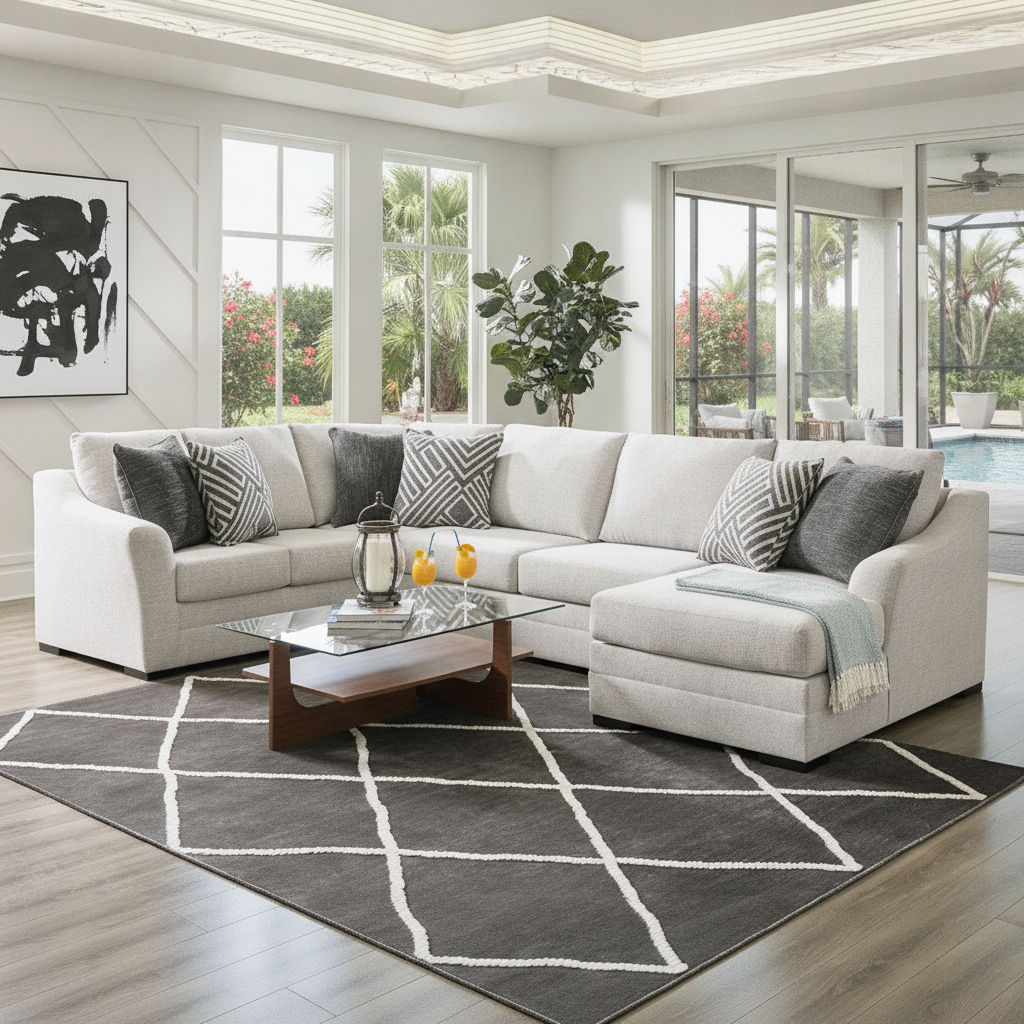 Koralynn Sectional: Florida Coastal Modern Sofa for Orlando & Kissimmee Homes | Ocean Furniture
