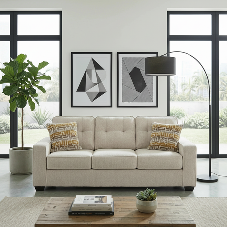 Larimer Queen Sofa Sleeper in Stone: Perfect for Tampa Living - Ocean Furniture