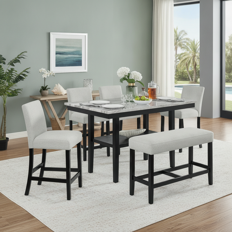Elevate Your Fort Myers Dining: Marbel Faux Marble Counter Height Set & Florida Furniture Guide
