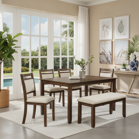 Avasa 6-Piece Wood Dining Set Fort Myers: Estilo, Durabilidad y Oferta en Ocean Furniture