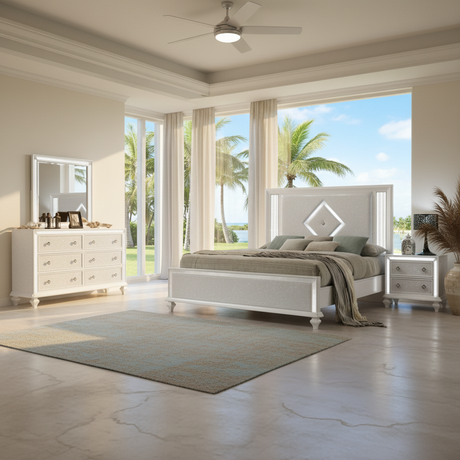 Cómo Elegir Muebles para Florida: Juego de Dormitorio Stardust White Glam en Fort Myers