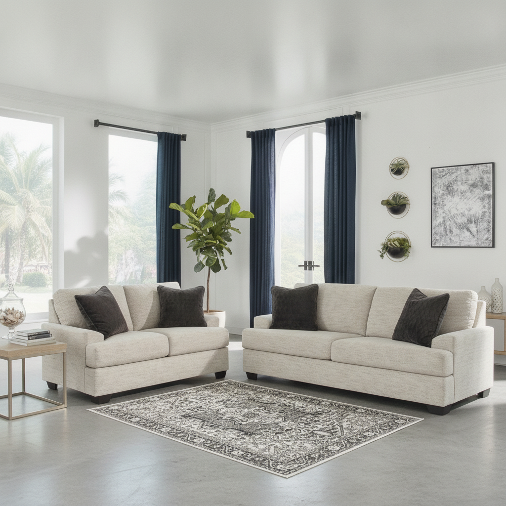 Vayda Sofa & Loveseat in Pebble: Modern Style for Your Tampa Home
