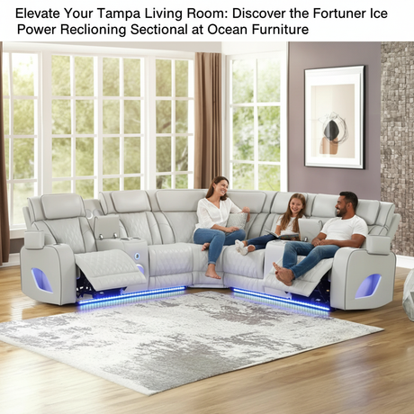 Elevate Your Tampa Living Room: Discover the Fortuner Ice Power Reclining Sectional at Ocean Furniture