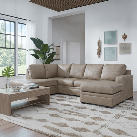 Amuleto Leather Sectional with Chaise Price Tampa | Ocean Furniture Florida