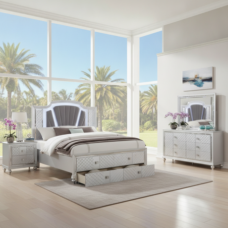 Juego de Dormitorio Neo Modern LED: Lujo y Tecnología en Tampa con Ocean Furniture
