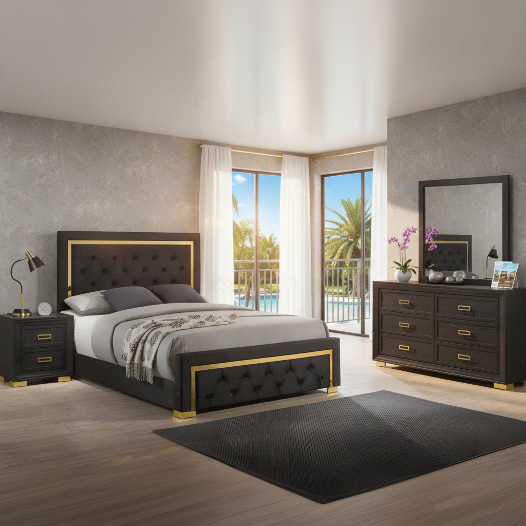Pepe 4-Piece Bedroom Set Orlando FL: Estilo Moderno y Financiación en Ocean Furniture